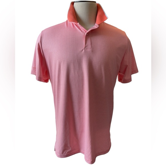 Bonobos Other - BONOBOS Limited Edition Orange White Houndstooth Performance Golf Polo LARGE‎